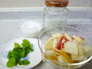 美味しい自由研究 梨とりんご オレンジミントの発酵酵素ジュースの作り方