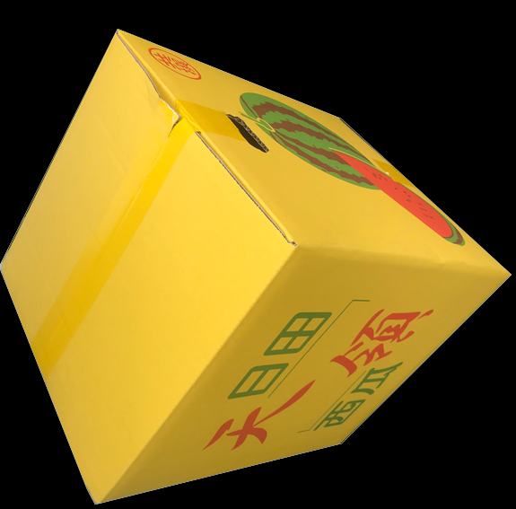 日田天領西瓜の箱は黄色です